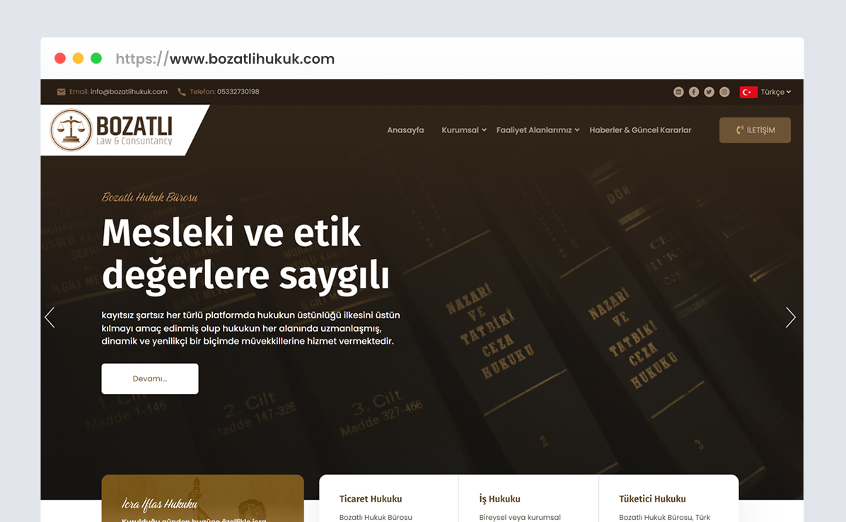 Bozatlı Hukuk Bürosu web tasarım referansı