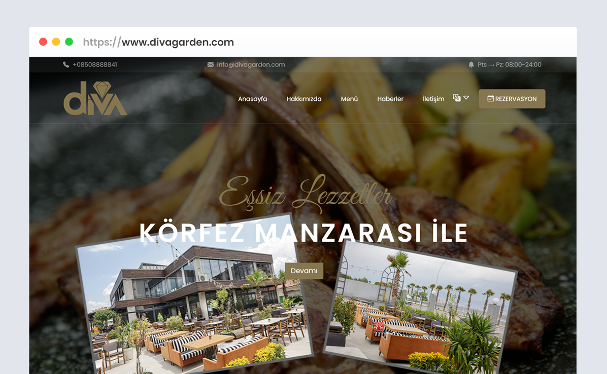 Diva Garden web tasarım referansı