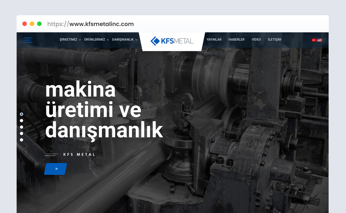 KFS Metal web tasarım referansı