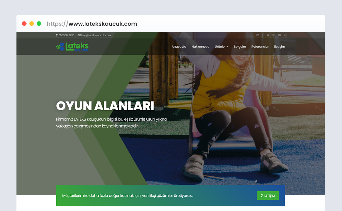 Lateks Kauçuk web tasarım referansı