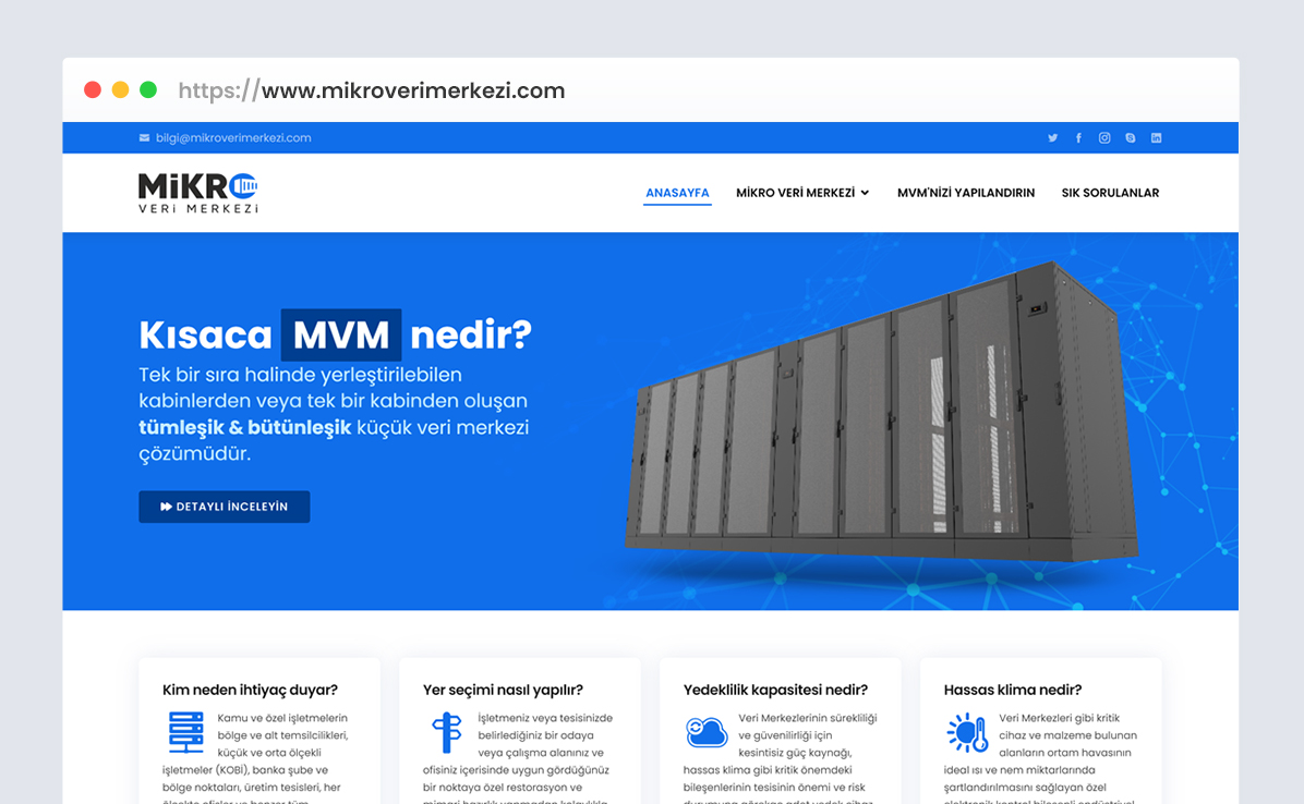 Mikro Veri Merkezi web tasarım referansı