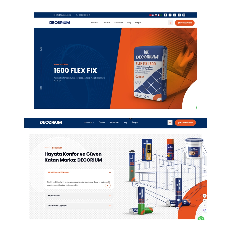 Decorium web tasarım referansı