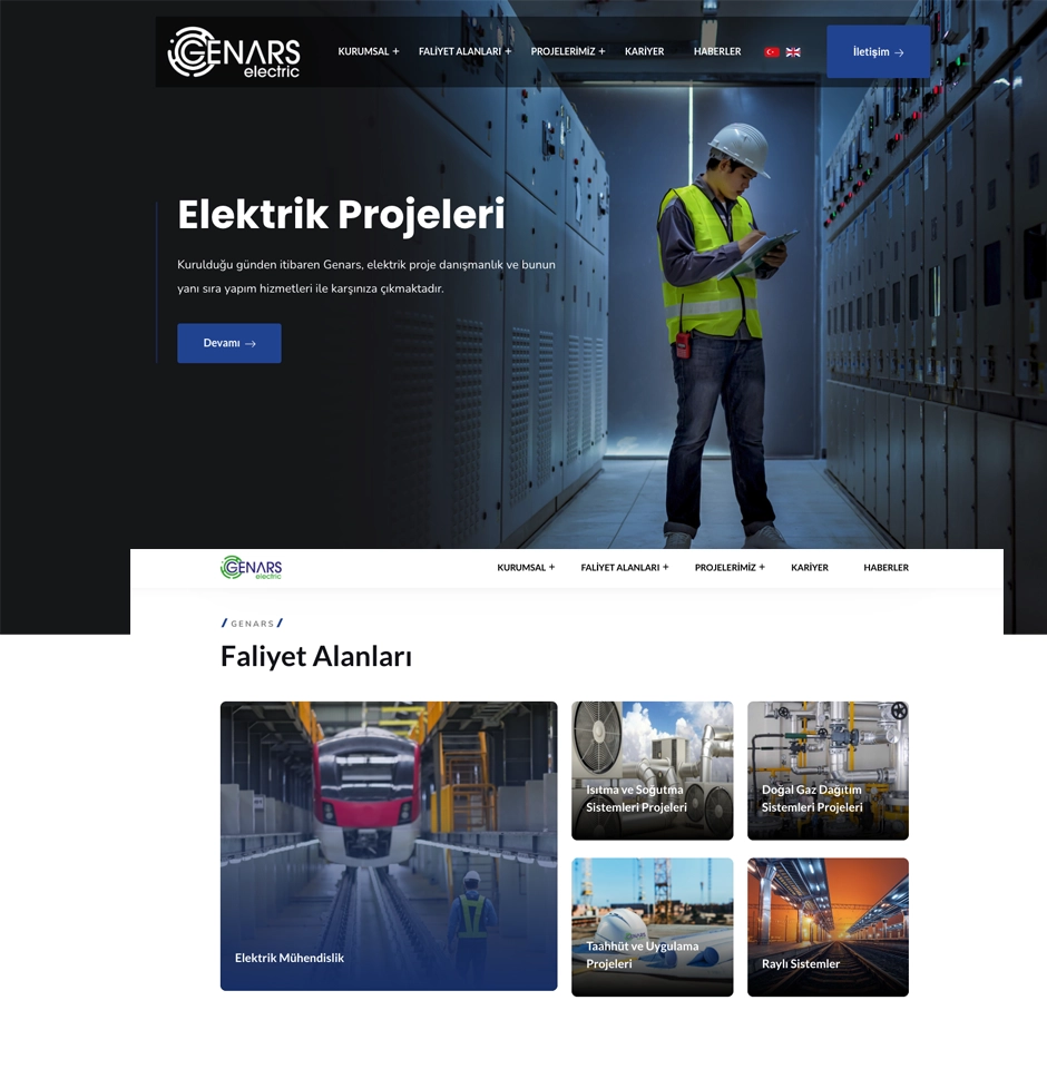 GENARS Elektrik web tasarım referansı